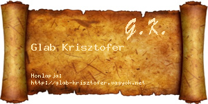 Glab Krisztofer névjegykártya